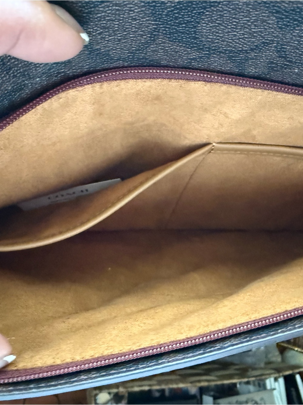 Coach Brown Leather Padded Sleeve Case for 13” Laptop All-Over Pattern - Picture 6 of 8